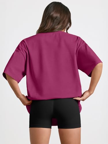 Image of Trendy Queen Womens Oversized T-Shirts Short Sleeves Workout Tops | Casual Summer Gym Tees Plus Size Fashion Clothes 2026