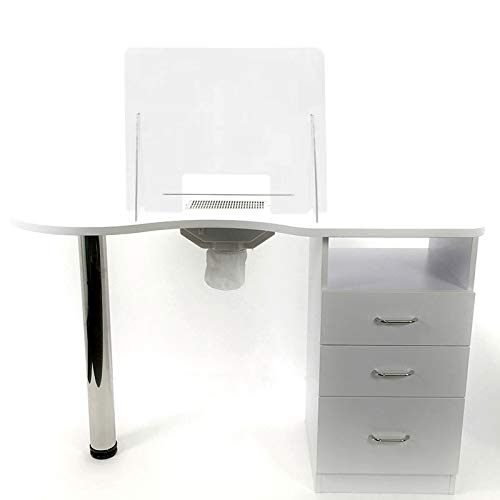 Table de manucure pour ongles avec aspirateur + plexiglas électrique 3 tiroirs pour nail art