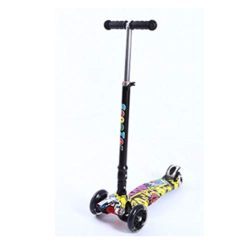 Best Deals! Children's Scooter Graffiti Big Three-Wheeled Reinforced Nylon Pedal Super Elastic Mute ...