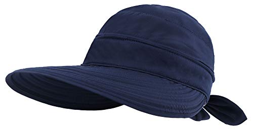 Simplicity Packable Sun Hat Women UV Protection Sun Hats Packable Summer Hat Women w/Ponytail Dark Blue