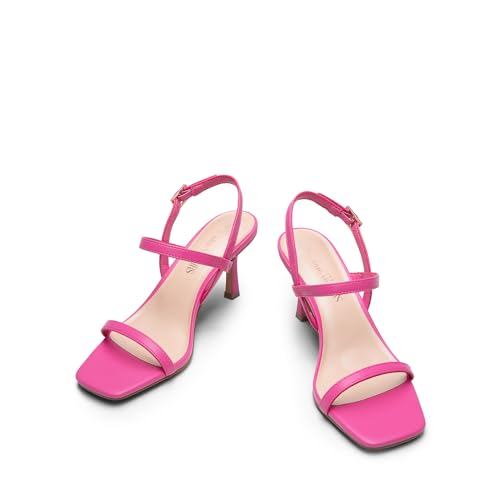 Image of DREAM PAIRS Womens Slingback Heels Square Open Toe Strappy Sandals Ankle Strap High Heeled Dressy Shoes