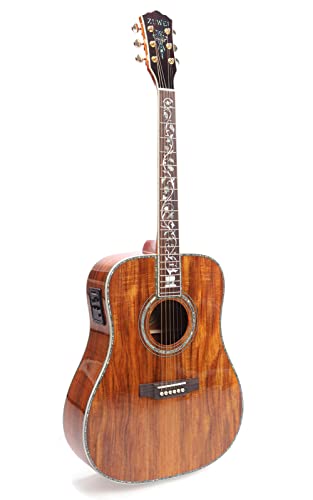 アコースティックギター ナチュラル エレアコギター】シンプルなTOPとマルチ・ウッド・モザイクの