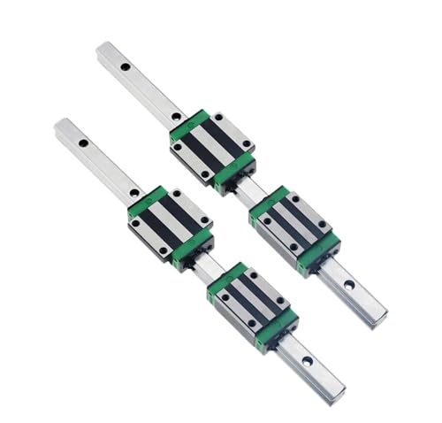 Linear Rail, Linear Sliding Gide 2pcs HGR20 Square Linear Guide Rail +4pc HGW20CA Flang CNC Router Engraving(400mm)