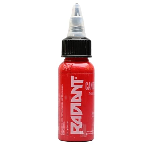 Radiant Colors Candy Red Tattoo Ink 1oz Bold Pigment Professional Quality Smooth Flow Long Lasting Formula