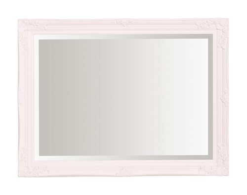 Select Mirrors Rennes Vintage Wall Mirror - Shabby Chic Baroque, Antique, French Design - Solid Wood Frame (White Matt, 60cm x 80cm)