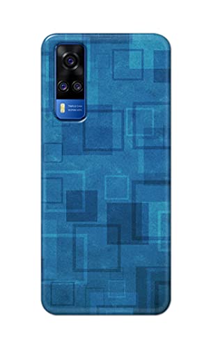 Image of Printed Hard Back Cover Case for Vivo Y51 (2020) | Vivo Y51A | Vivo Y31 Back Cover (Plain Azure Blue) -702