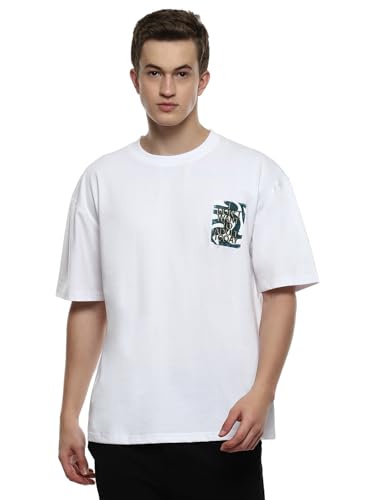 Image of hummel Steeze Men's Oversize Fit, Drop Shoulder Crew Neck Graphic Print Casual T-Shirt