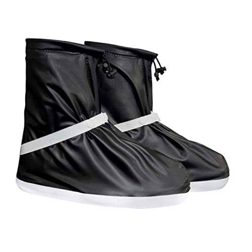 Cubrecalzados de PVC para lluvia, par extra grande (XL), negros, impermeables, con suela antideslizante, para actividades al aire libre miniatura 4