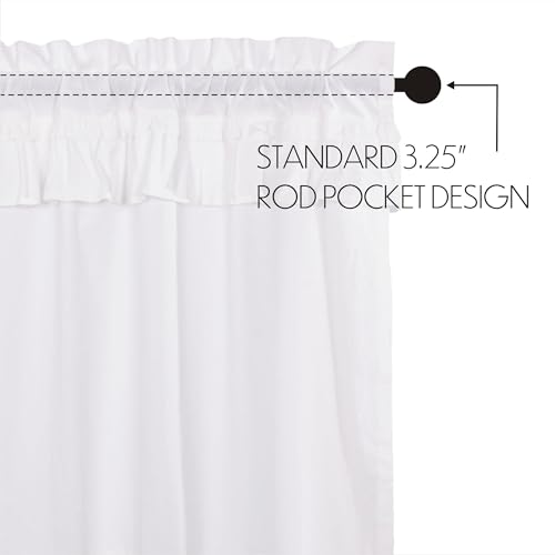 VHC-Brands-4-Pieces-Muslin-Ruffled-Bleached-White-Tier-Curtains-4-Panels-L36xW36 VHC Brands 4 Pieces Muslin Ruffled Bleached White Tier Curtains 4 Panels L36xW36