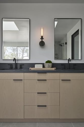 Image of Phansthy Wall Sconces with Switch Set of 2, Modern Bathroom Sconce Wall Lighting Vanity Light with Clear Glass, Wall Mount Lights for Living Room Corridor Mirror Bedroom Stairs (Black 2 Pack)