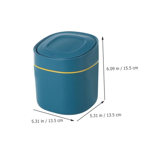 Mini caneca de basura doméstica con tapa y apertura manual miniatura 2