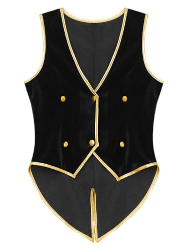 Kids Boys Medieval Renaissance Vest Tailcoat Victorian Vintage Waistcoat Velvet Jacket Steampunk