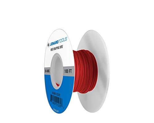 Fil Kynar Jonard R24R-0100 rouge 24 AWG 100ft bobine de cuivre isolé pour prototypage électronique