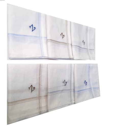 Image of ANTONIA Men's Initial Alphabet Handkerchiefs | Premium Cotton Personalized Hankies with Letter Embroidery (A-Z) | Soft, Absorbent & Reusable | Formal, Wedding & Gift Use | Pack of 6