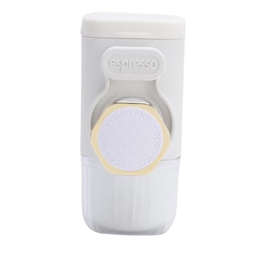 Hamwesh Cafetera Portátil, Operada Manualmente, sin Batería, Compacta y Liviana, Cafetera de Viaje, Máquina de café Expreso de Mano con Cápsulas de café Molido para Acampar, Caminar, Al Aire