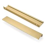 khtumeware 5 Pack Champagne Bronze Finger Pulls Edge Pulls 12in Cabinet Handles Drawer Finger Pulls Concealed Drawer pulls Kitchen Hardware