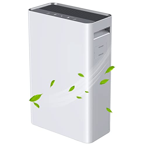 H13 True HEPA Air Purifier for Home, 4 Stages Filter 335 Sq Ft Coverage 260 CADR, Removing 99.97% Dust, Pet Dander, Fur, Pollen and Other Household Odors, White