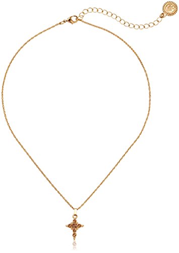 The Vatican Library Collection 14k Gold-Dipped Light Topaz Cross Pendant Necklace, 16