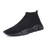 Shoful Schwarz Herren Sneakers Walkingschuhe Turnschuhe Fitnessstudio Sportschuhe Sneaker Running Leichte Turnschuhe Gym Fitness Sneaker 44 044AB-44