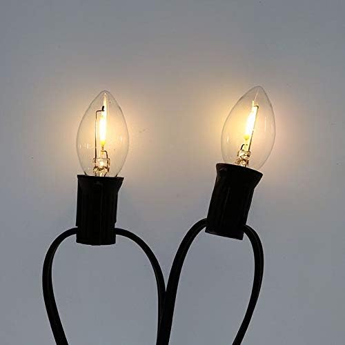 Miniatura 6 de Bombillas LED de repuesto C7 E12 de 0.6 W equivalentes a 7 W, blanco cálido de 2700 K para exteriores e interiores, lámparas de sal de árbol de