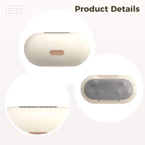 Wireless Abdominal Massager, Portable Electric Tummy Massage Device with Heat & Bian Stone for Digestion, Beige miniatura 4