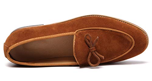 Santimon Men's Casual Tassel Bow Slip-On Driving Penny Loafers Boat Shoes Driver Moccasins3