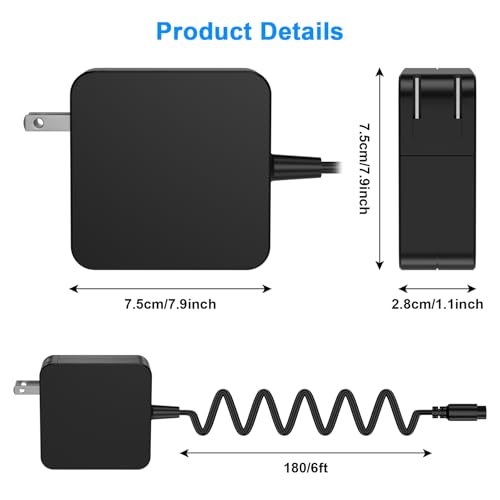 Image of 65W 45W Laptop Charger Compatible with ASUS Vivobook 14 15 17 Charger | Compatible with Flip 14 15 S13 S14 S15 Go 12 14 15 Fast Power Adapter Replacement with 5 Round Connectors