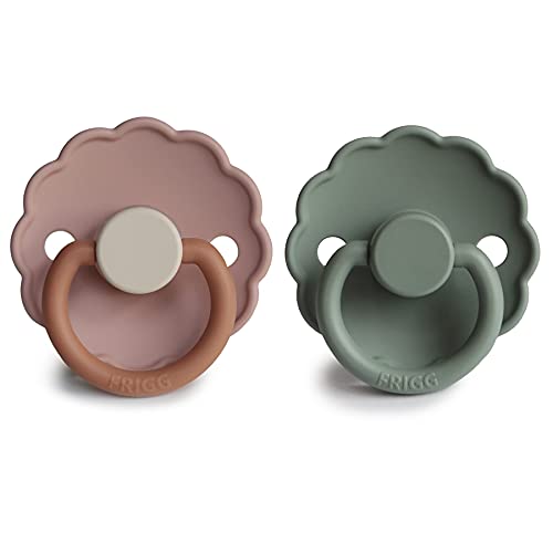 Image of FRIGG Daisy SilkySoft Silicone Baby Pacifier | Made in Denmark | BPA-Free (Biscuit /Lily Pad, 0-6 Months)