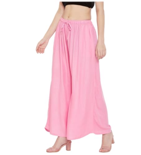 Image of TNQ Full Flared Cotton Palazzo Pants || Gold Print Printed Sharara Garara || Ethnic Or Casual Wear
