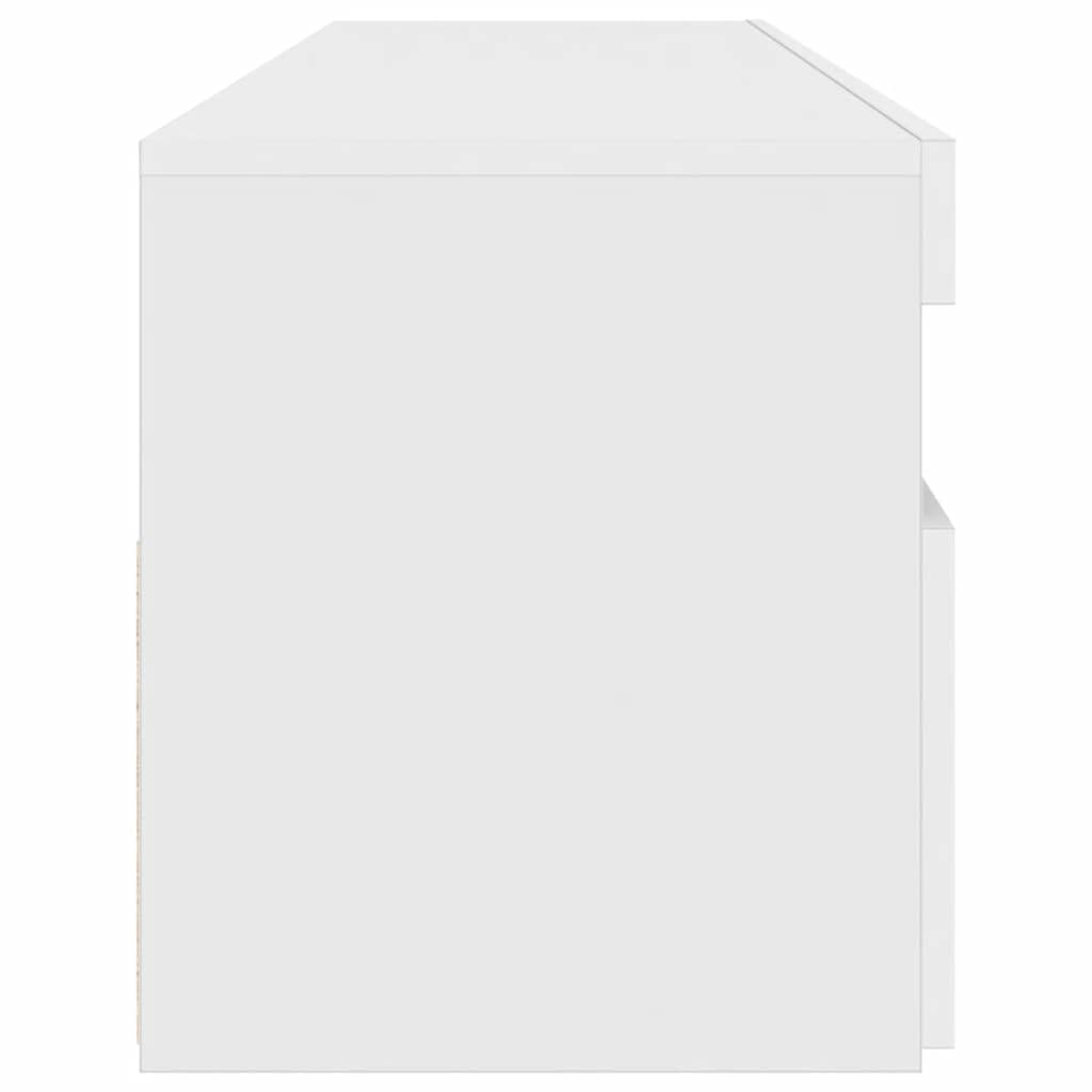 vidaXL Mueble de TV con Luces LED Blanco Brillante 90x35x40 cm