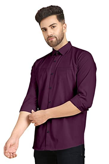 GenericMAHAVEER Creation Shop Cotton Full Sleeve Solid Regular Fit Latest Stylish Shirt for Men Style (Pack of 1)