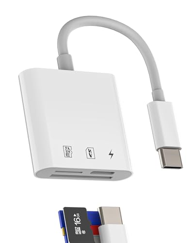 Lector de Tarjetas SD USB C para iPhone 15 Type-c Cable Carga Adaptador Micro SD Card Reader para Apple Camera Memoria para iPad Pro Fotográfica TF Máquina Transferir Adaptador Compatible con