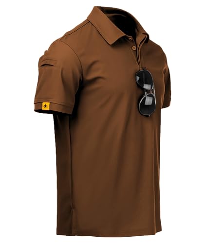 Image of ZITY Mens Polo Shirt Short Sleeve Sports Tactical T-Shirt Athletic Golf Polos Daily Casual Stylish Collared Shirts for Men