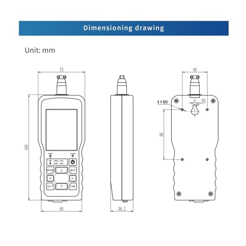 Precision Digital Force Gauge with Load Cell Sensor - Push Pull Dynamometer for Measuring Force, Weight & Pressure, High Accuracy ±0.05% F.S, 0-50KG Capacity