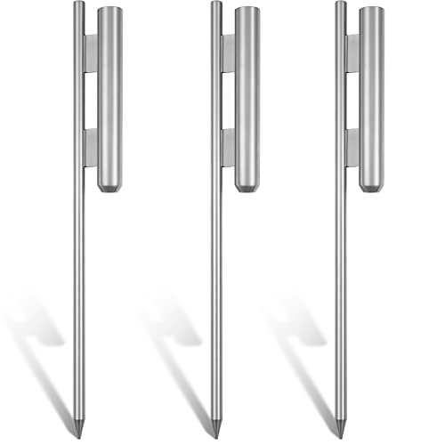 Shimeyao 3 Pcs 23 Inch Flag Spike Heavy Duty Feather Flag Ground Spike Pole Ground Stake for Swooper Metal Stakes for Garden Lawn Base
