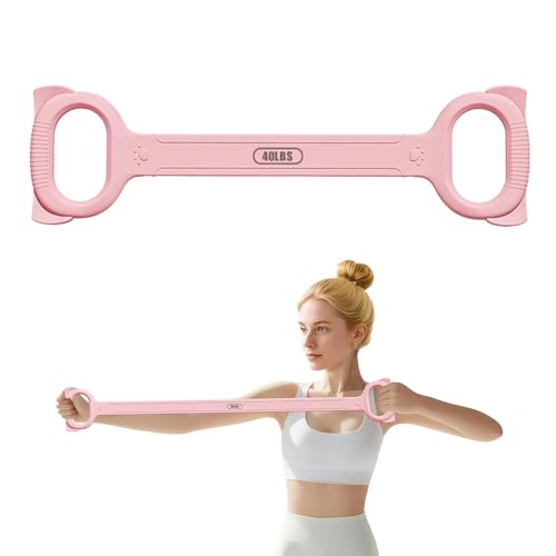 TREKONPEAK Figure 8 Resistance Band for Women, Arm, Shoulder, Back, Leg, Pilates, Yoga Stretching, Chest Expansion, Physical Therapy (Pink)