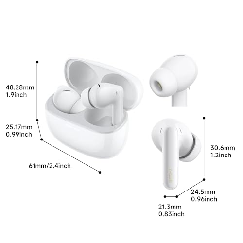 Image of XIAOMI REDMI Buds 8 Pro Wireless Earbuds, White, Adaptive Noise Cancelling up to 55dB, Hi-Res Audio with LDAC, 35H Battery, Dolby Atmos, IP54, Bluetooth 5.4