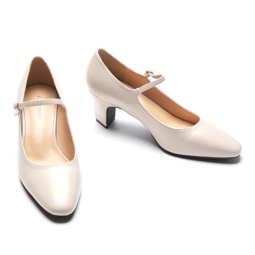 C.Paravano Women's Pumps | Womens Heels | Closed Round Toe | Low Heels | Comfortable Heels Women