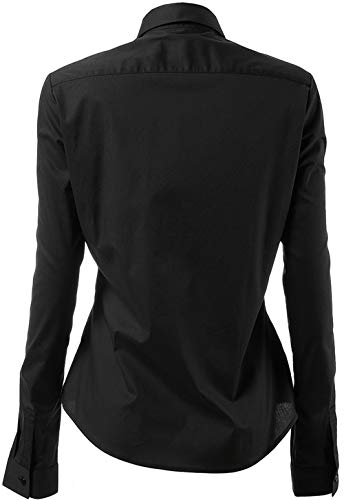 Button Down Shirts for Women Formal Work Wear Simple Black Shirts Size 24