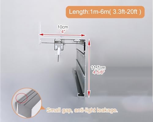 Wall Mount Curtain Track System with Hook, Customizable 10ft Silent Sliding Single Curtain Rod for Living Room, White, Three-in-One Design