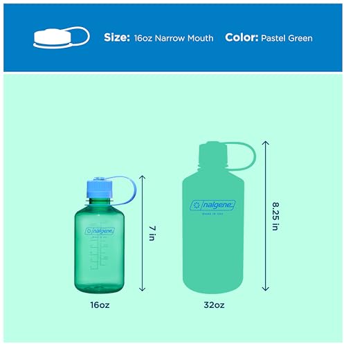 Image of Nalgene 16 oz Narrow Mouth Water Bottle, Pastel Green