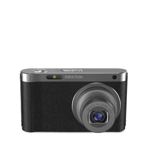 PRIXTON Cámara Digital 4K UHD 64MP Discovery DC650, Cámara de Fotos con Wi Fi y App, Estabilización Anti Shake, Detección Facial, Zoom Óptico 6X, Pantalla IPS 2,88
