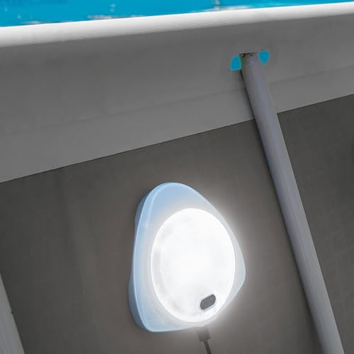 Intex Underwater LED Magnetic Above Ground Wall Pool Light with Magnetic Transmitter and 4 Options, Multicolor/White