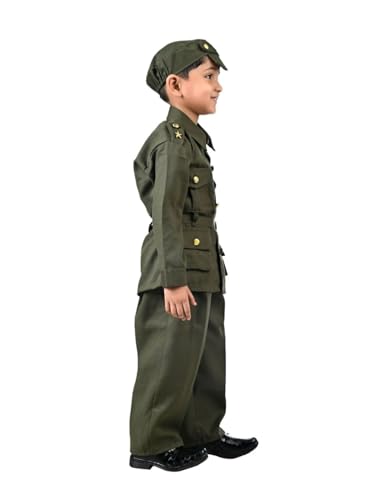 Image of BookMyCostume Premium Fabric Army Soldier with Whistle Professional Community Helper Kids Fancy Dress Costume 3-4 Years