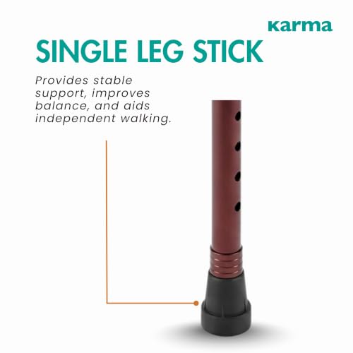 Image of Karma WS 121 Bronze Adjustable Walking Sticks for Elderly | Lightweight Anti- Slip Walking Cane