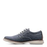 Nunn Bush Men's Otto Canvas Plain Toe Oxford Lace Up, Dark Blue, 11 Wide