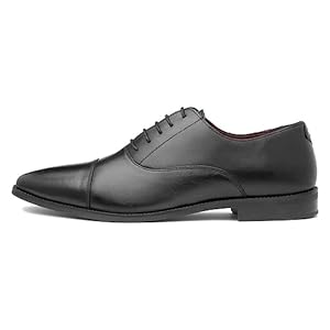 Thomas Crick Men’s ‘Fagen’ Oxford Formal Leather Lace-Up Shoes, Classic, Comfortable, Durable, Premium Leather Shoes (Black/Brown/Tan)