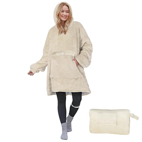 Catalonia Oversized Sherpa Wearable Blanket Hoodie, Adult