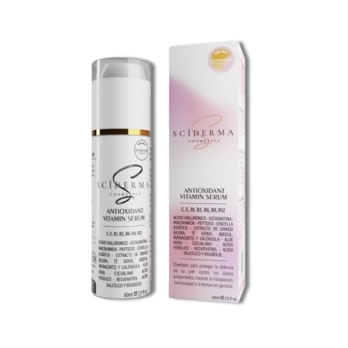 60ml SERUM VITAMINA C, ASTAXANTINA, VITAMINA E, B1,B2,B6,B9,B12 Y ACIDO FERÚLICO - Niacinamida, Ácido Hialurónico, Péptidos, Resveratrol, Centella Asiatica, Aloe – SERUM FACIAL GLOW Y DESPIGMENTANTE