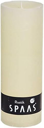 Spaas Rustic Unscented Pillar Candle 68/190 mm, ± 95 Hours, White